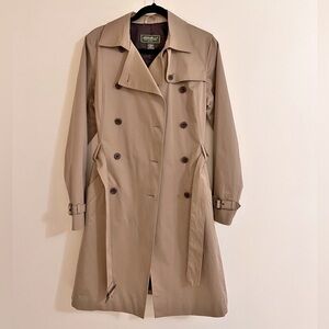 Vintage Eddie Bauer Classic Khaki Trench Coat Tailored size Medium